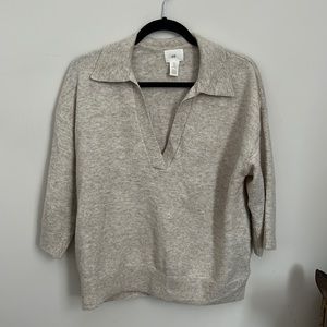 H&M Beige Polo Sweater